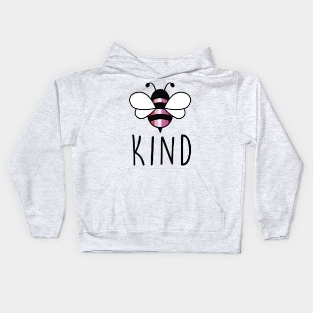 Be Kind Lesbian Bee Gay Pride LGBT Rainbow Kids Hoodie by Lones Eiless